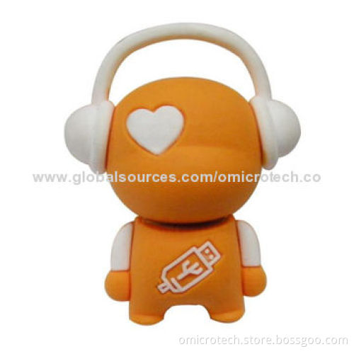 8GB Cartoon Music Man USB Flash Drive with High-speed for Apple's Mac and PCs, No Driver Required